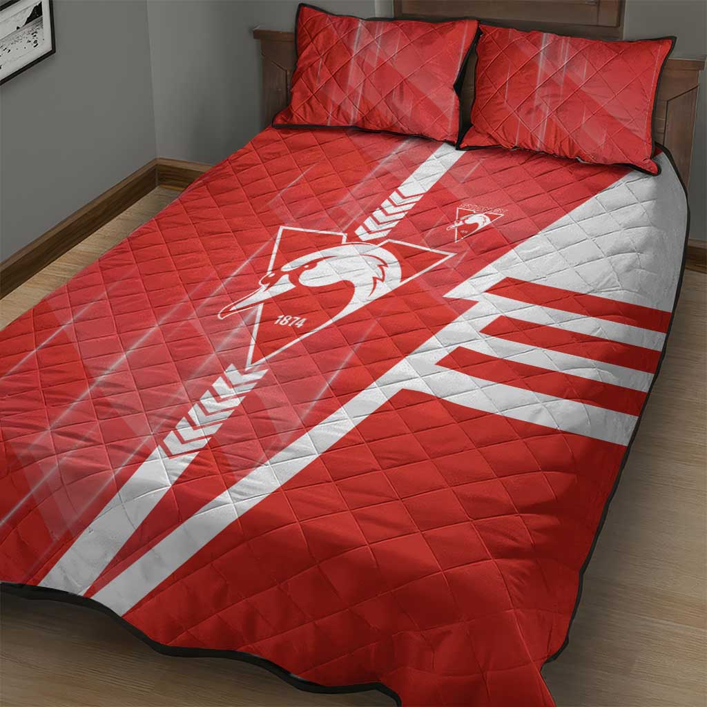 Sydney Swans Quilt Bed Set Modern Geometric Sports Graphic Style