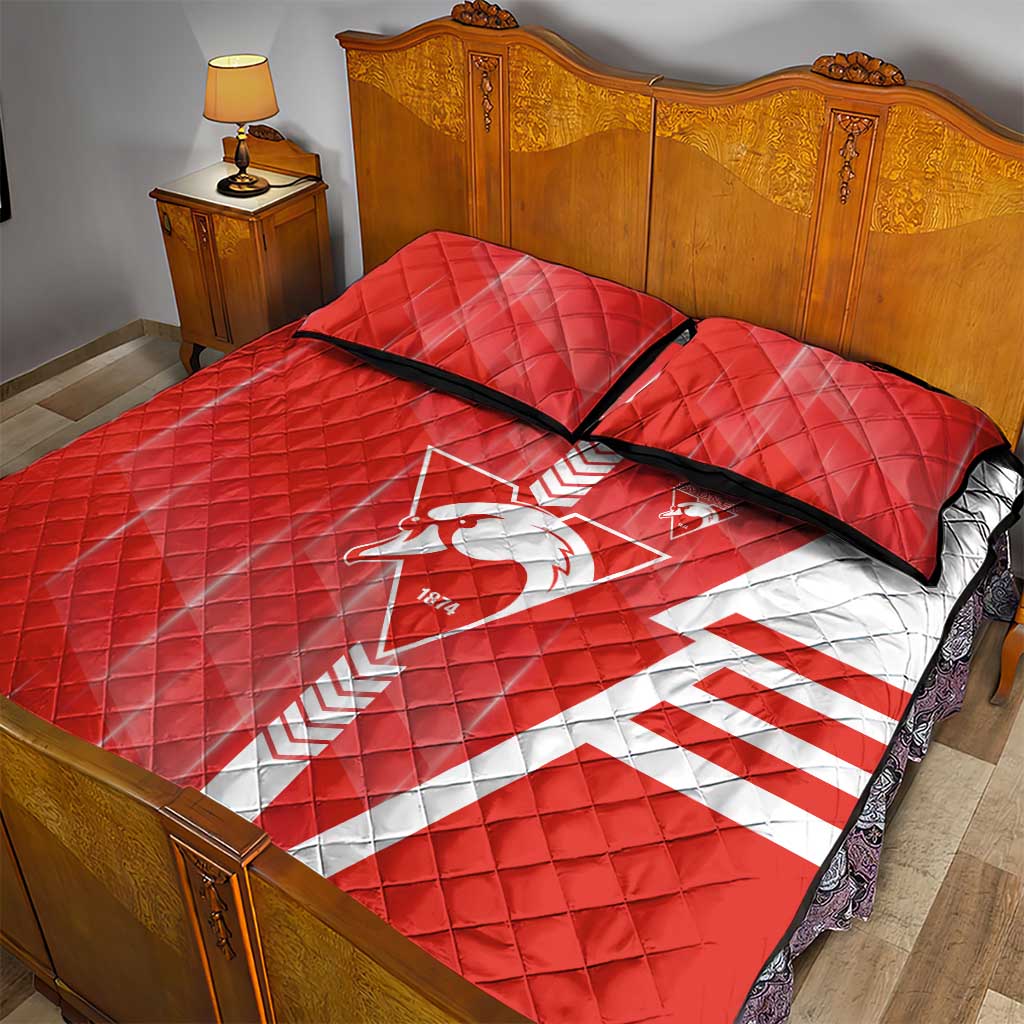 Sydney Swans Quilt Bed Set Modern Geometric Sports Graphic Style