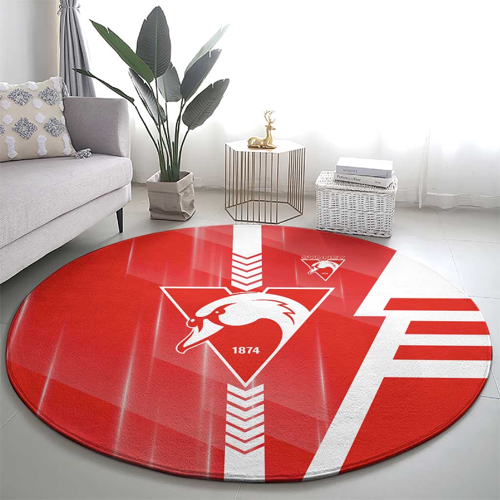 Sydney Swans Round Carpet Modern Geometric Sports Graphic Style