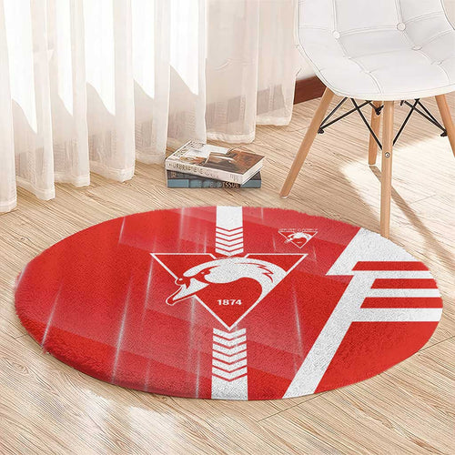 Sydney Swans Round Carpet Modern Geometric Sports Graphic Style