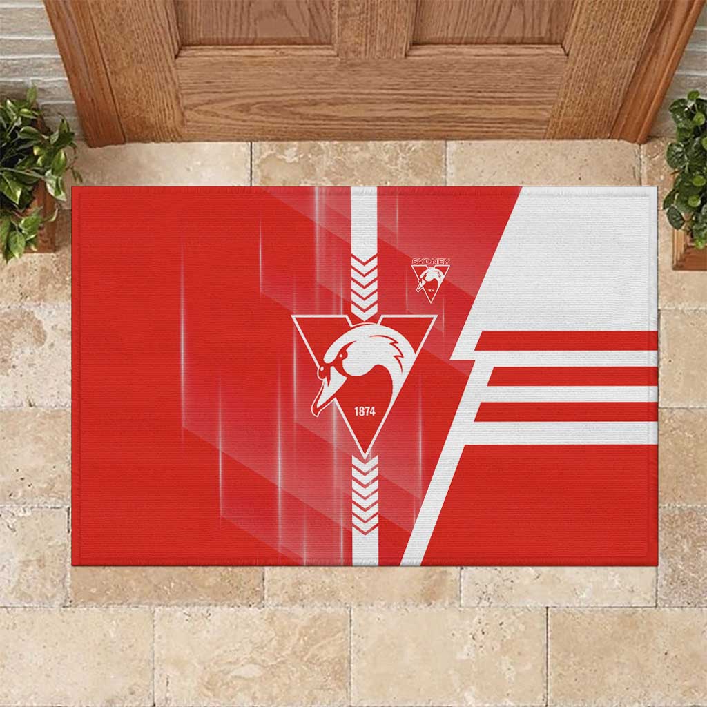 Sydney Swans Rubber Doormat Modern Geometric Sports Graphic Style
