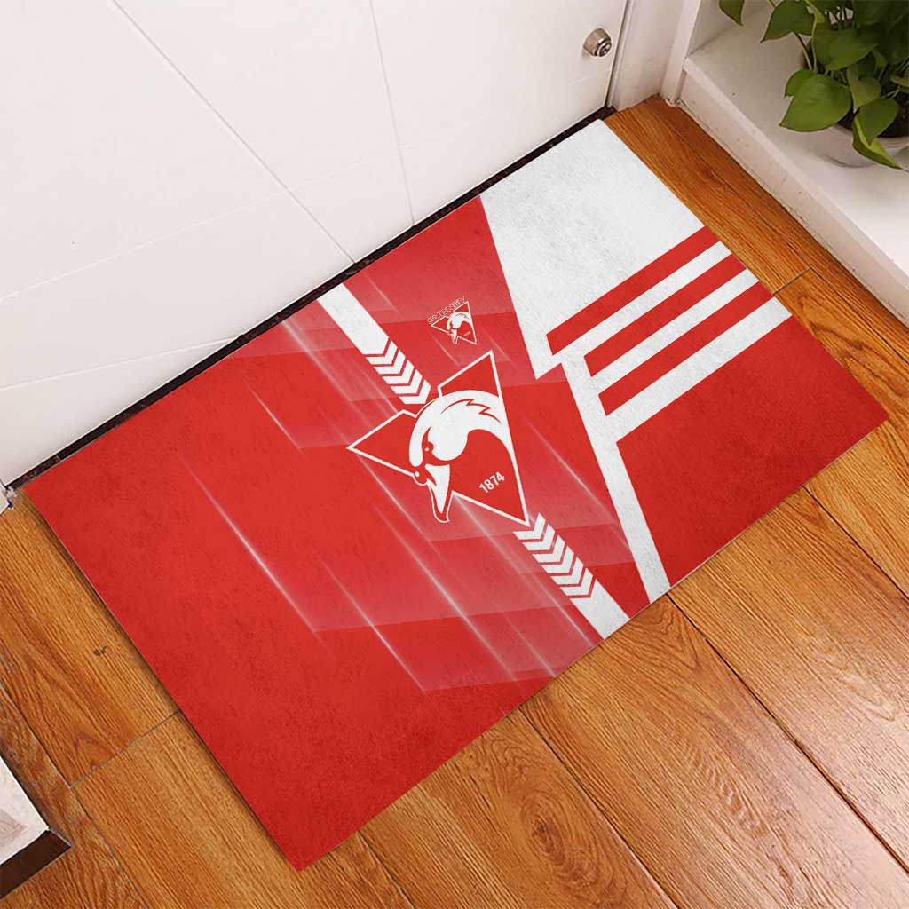 Sydney Swans Rubber Doormat Modern Geometric Sports Graphic Style