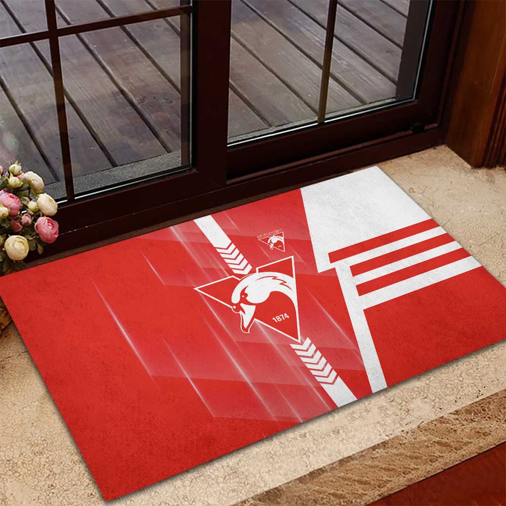 Sydney Swans Rubber Doormat Modern Geometric Sports Graphic Style