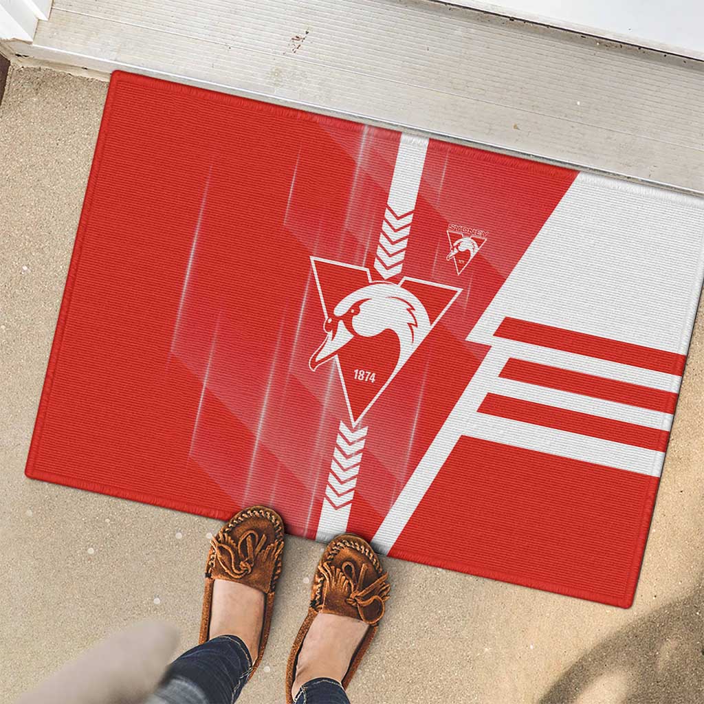 Sydney Swans Rubber Doormat Modern Geometric Sports Graphic Style