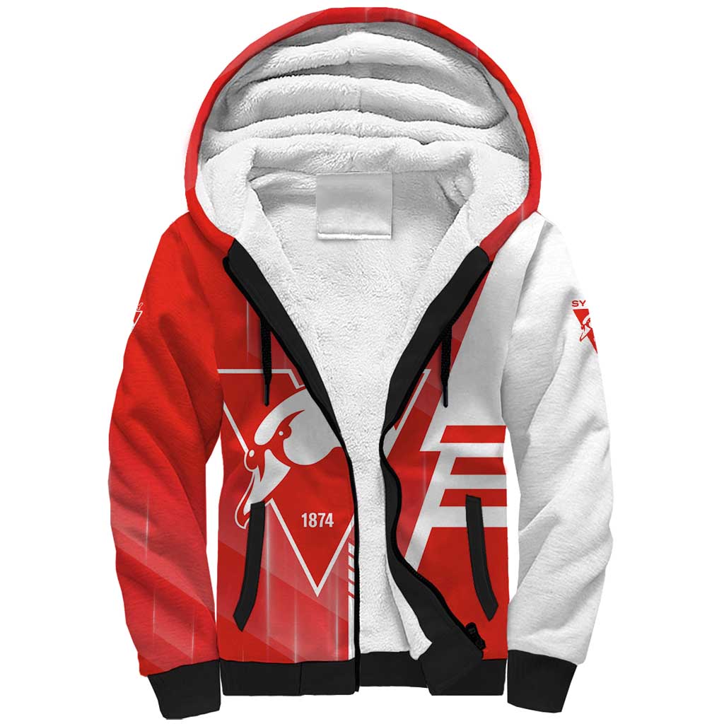 Personalized Sydney Swans Sherpa Hoodie Modern Geometric Sports Graphic Style