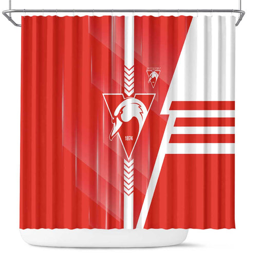 Sydney Swans Shower Curtain Modern Geometric Sports Graphic Style