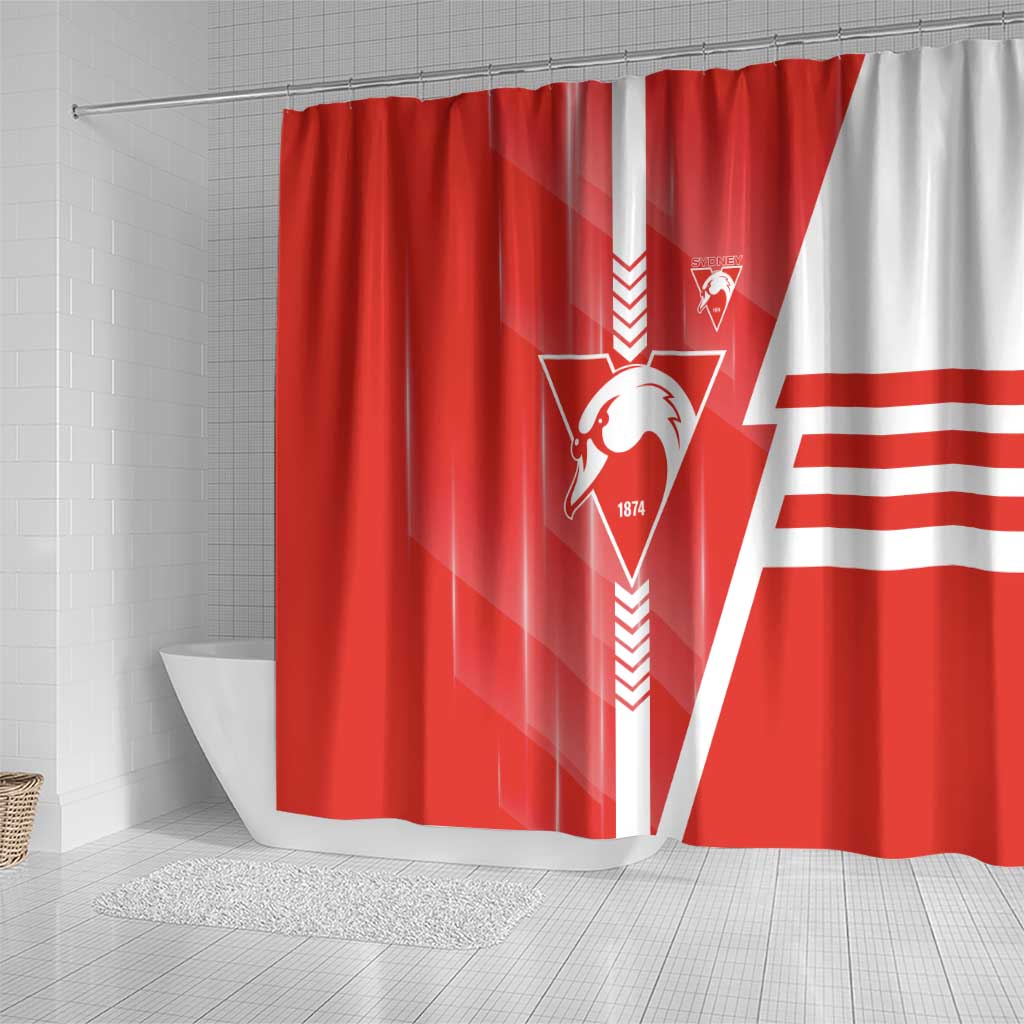 Sydney Swans Shower Curtain Modern Geometric Sports Graphic Style
