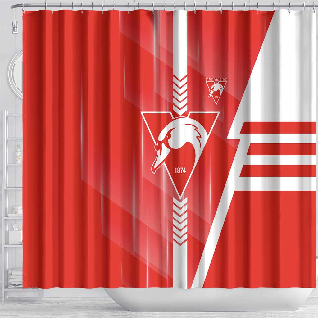 Sydney Swans Shower Curtain Modern Geometric Sports Graphic Style