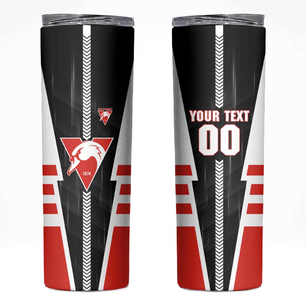 Personalized Sydney Swans Skinny Tumbler Modern Geometric Sports Graphic Style