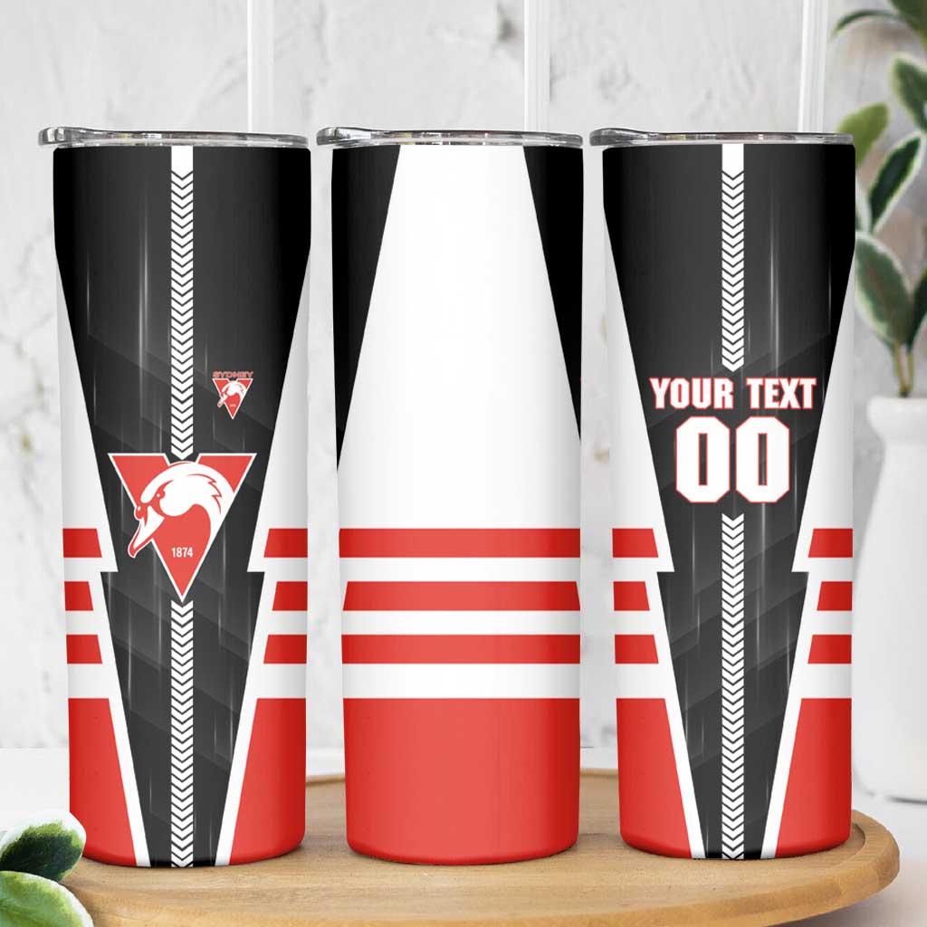 Personalized Sydney Swans Skinny Tumbler Modern Geometric Sports Graphic Style