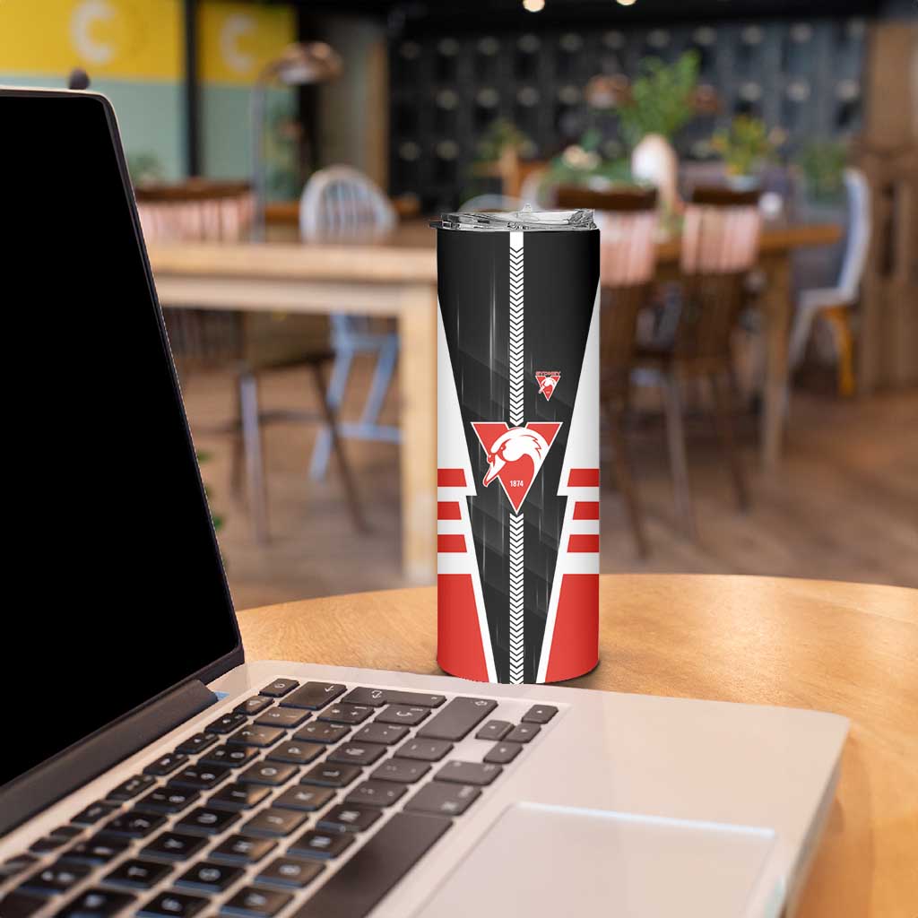 Personalized Sydney Swans Skinny Tumbler Modern Geometric Sports Graphic Style