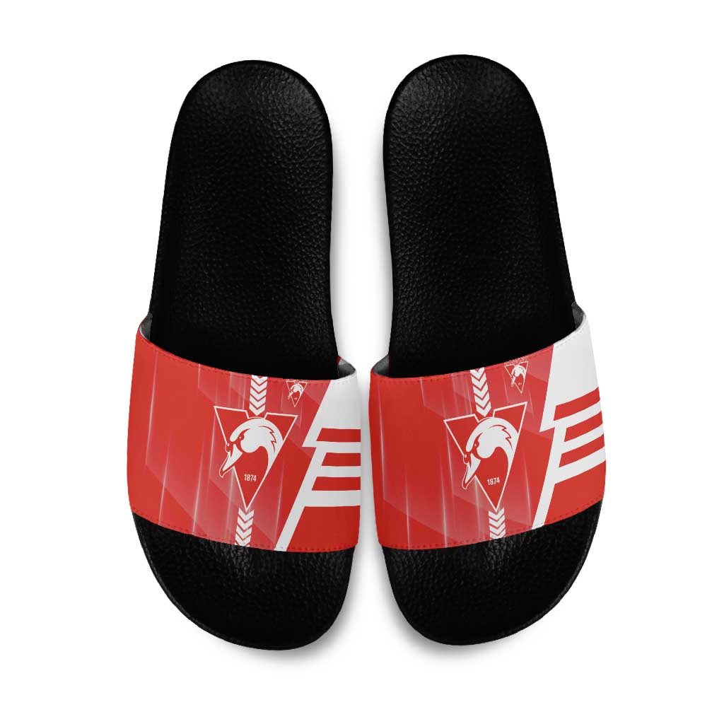 Sydney Swans Slide Sandals Modern Geometric Sports Graphic Style