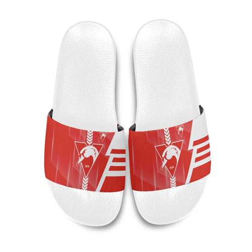 Sydney Swans Slide Sandals Modern Geometric Sports Graphic Style
