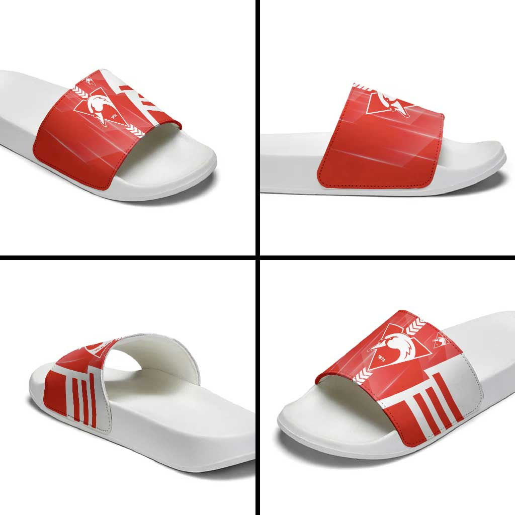 Sydney Swans Slide Sandals Modern Geometric Sports Graphic Style