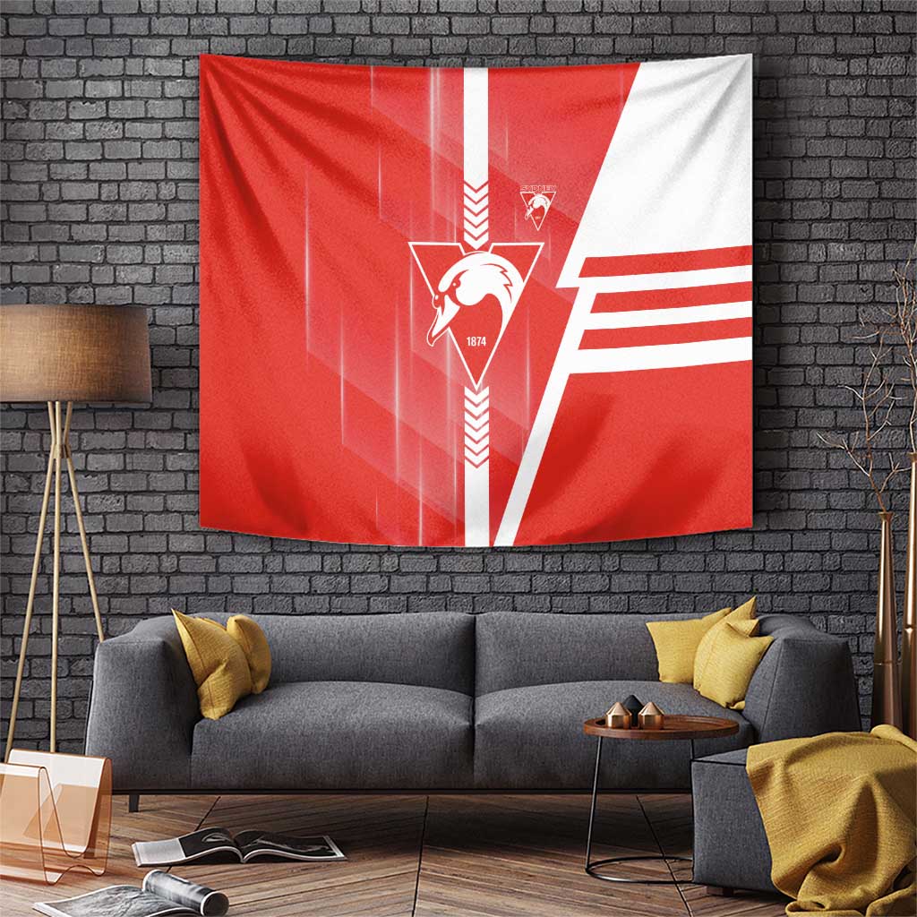 Sydney Swans Tapestry Modern Geometric Sports Graphic Style