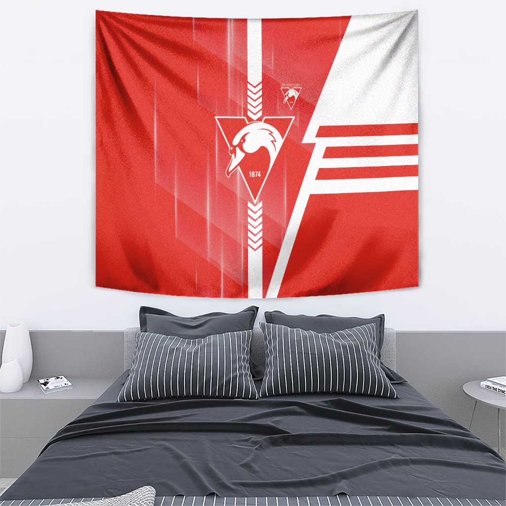 Sydney Swans Tapestry Modern Geometric Sports Graphic Style