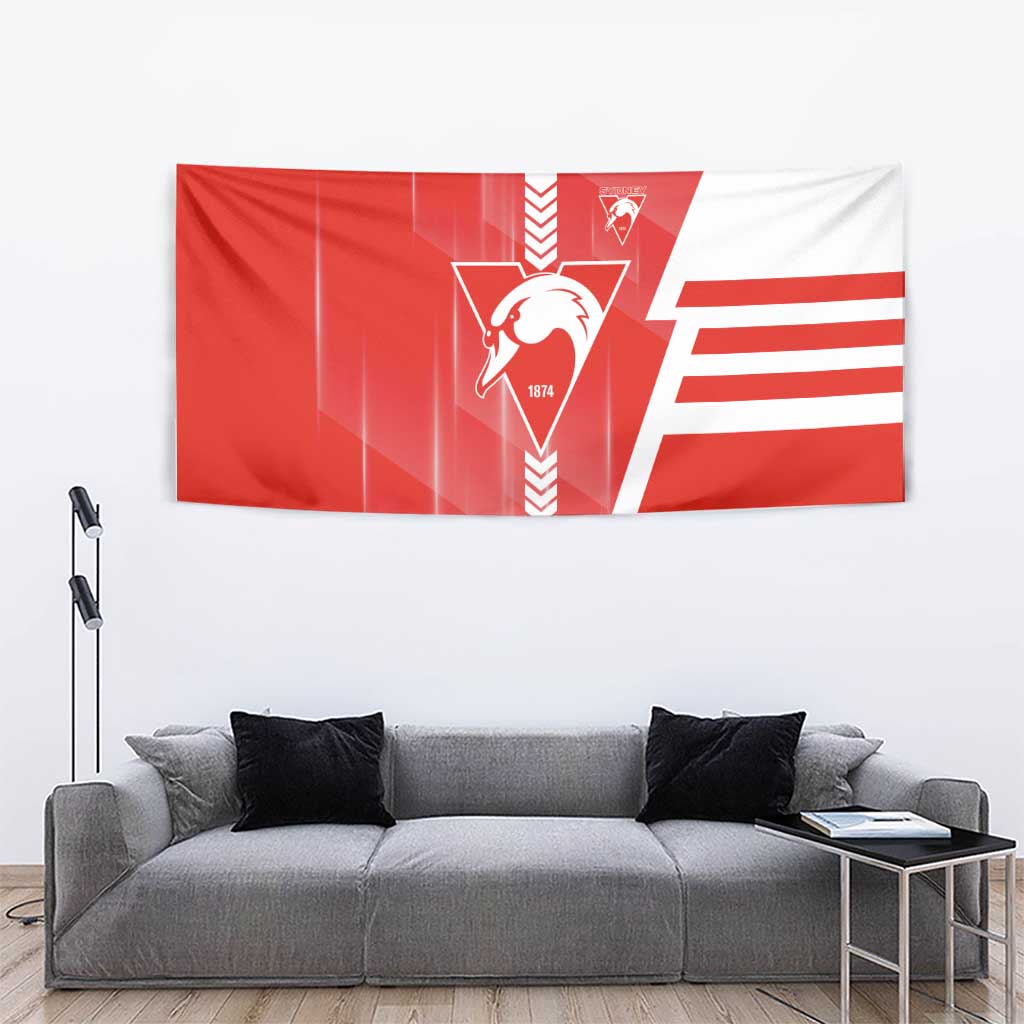 Sydney Swans Tapestry Modern Geometric Sports Graphic Style