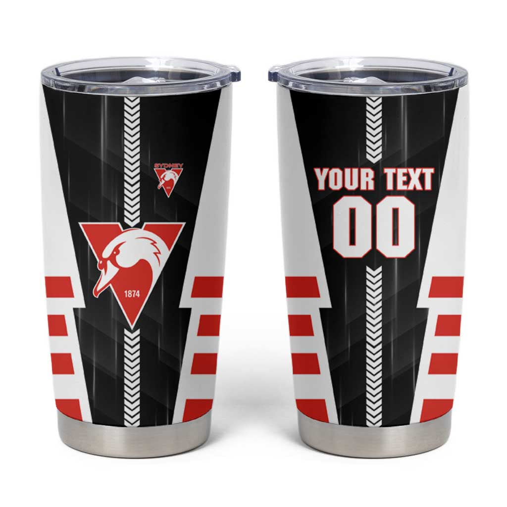 Personalized Sydney Swans Tumbler Cup Modern Geometric Sports Graphic Style