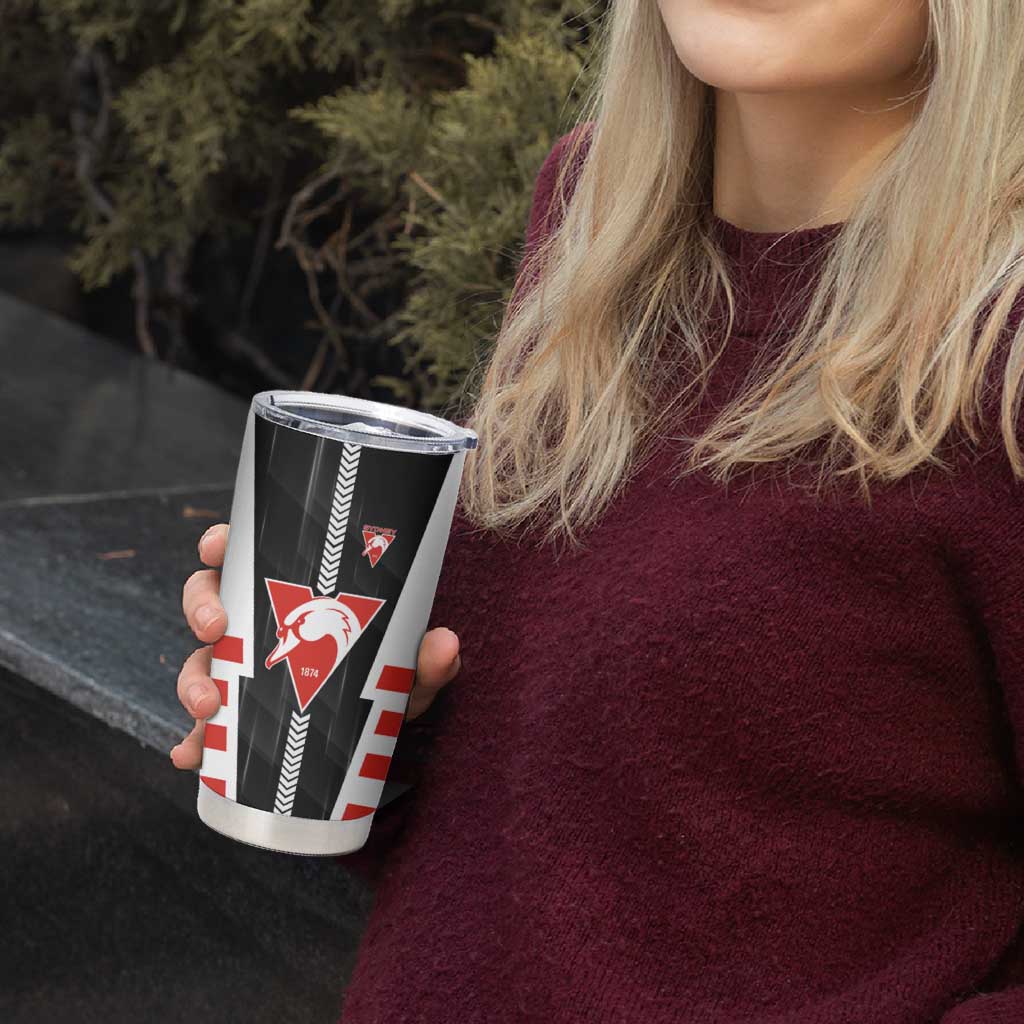 Personalized Sydney Swans Tumbler Cup Modern Geometric Sports Graphic Style