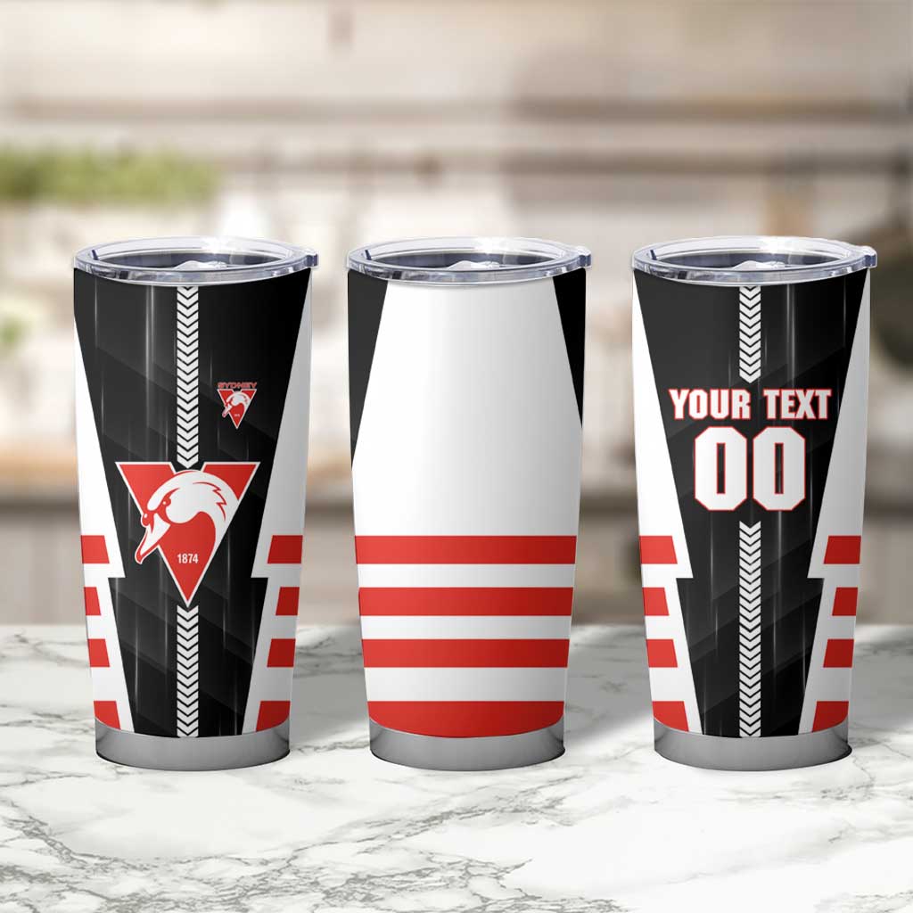 Personalized Sydney Swans Tumbler Cup Modern Geometric Sports Graphic Style