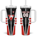 Personalized Sydney Swans Tumbler With Handle Modern Geometric Sports Graphic Style