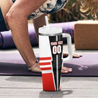 Personalized Sydney Swans Tumbler With Handle Modern Geometric Sports Graphic Style
