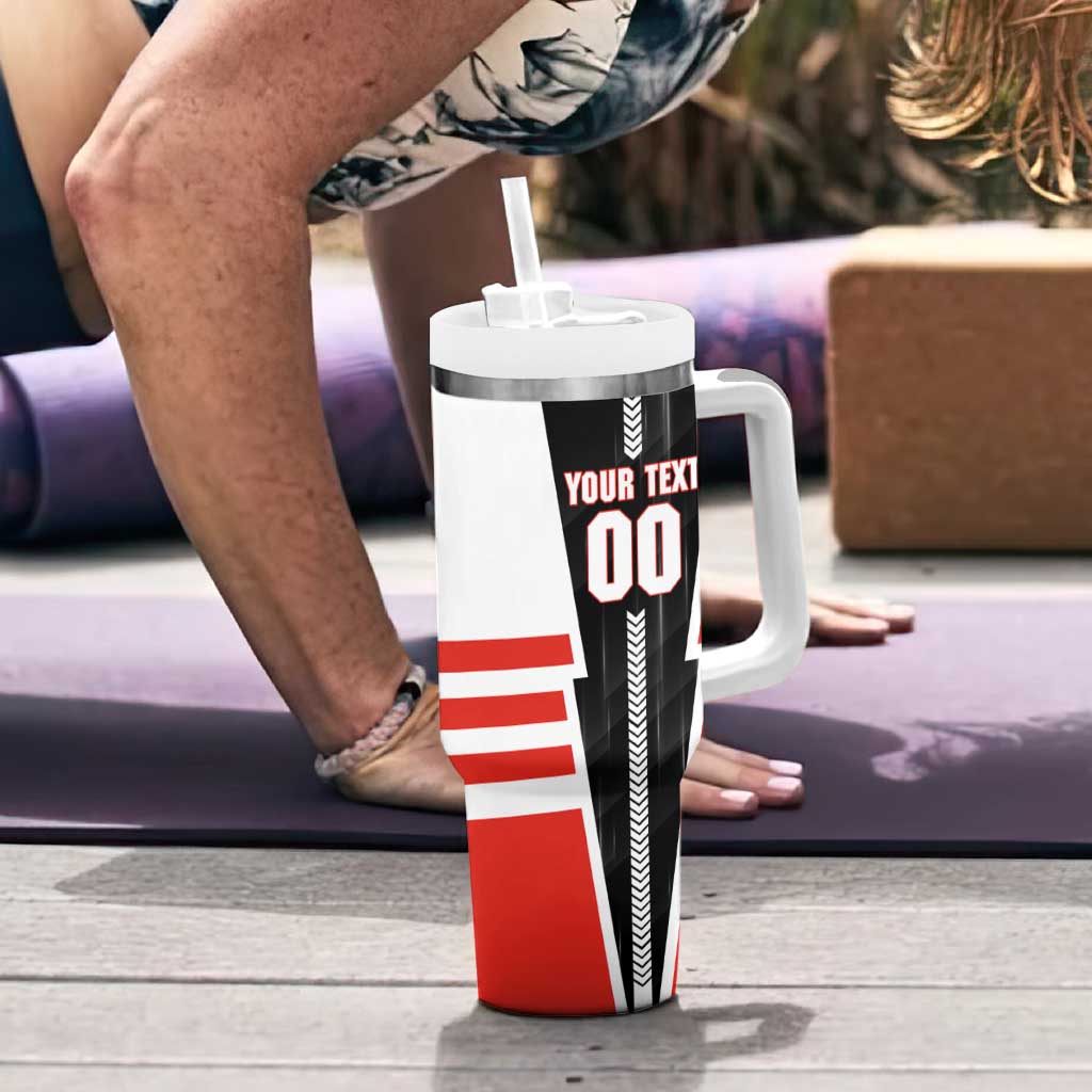 Personalized Sydney Swans Tumbler With Handle Modern Geometric Sports Graphic Style