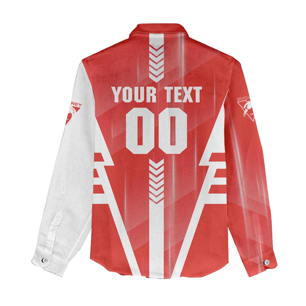 Personalized Sydney Swans Women Casual Shirt Modern Geometric Sports Graphic Style