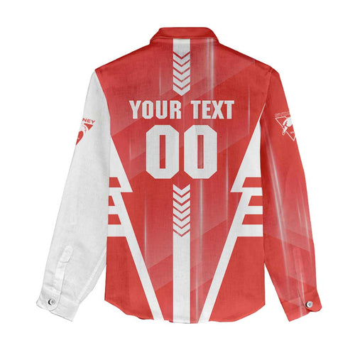 Personalized Sydney Swans Women Casual Shirt Modern Geometric Sports Graphic Style
