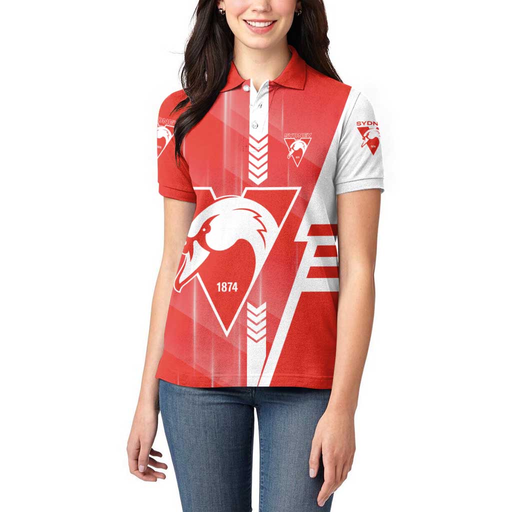Personalized Sydney Swans Women Polo Shirt Modern Geometric Sports Graphic Style