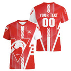 Personalized Sydney Swans Women V-Neck T-Shirt Modern Geometric Sports Graphic Style
