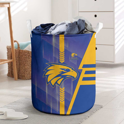 West Coast Eagles Laundry Basket Modern Geometric Sports Graphic Style
