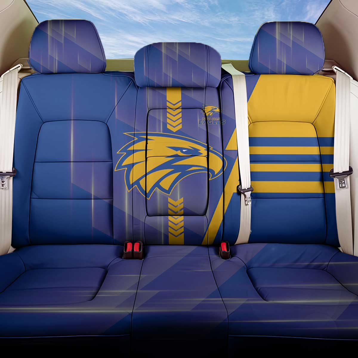 West Coast Eagles Back Car Seat Cover Modern Geometric Sports Graphic Style