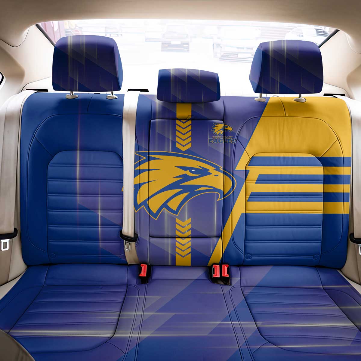 West Coast Eagles Back Car Seat Cover Modern Geometric Sports Graphic Style