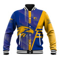 Personalized West Coast Eagles Baseball Jacket Modern Geometric Sports Graphic Style