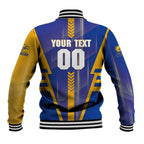 Personalized West Coast Eagles Baseball Jacket Modern Geometric Sports Graphic Style
