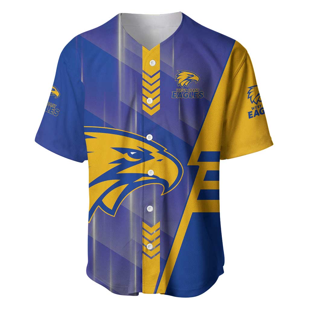 Personalized West Coast Eagles Baseball Jersey Modern Geometric Sports Graphic Style