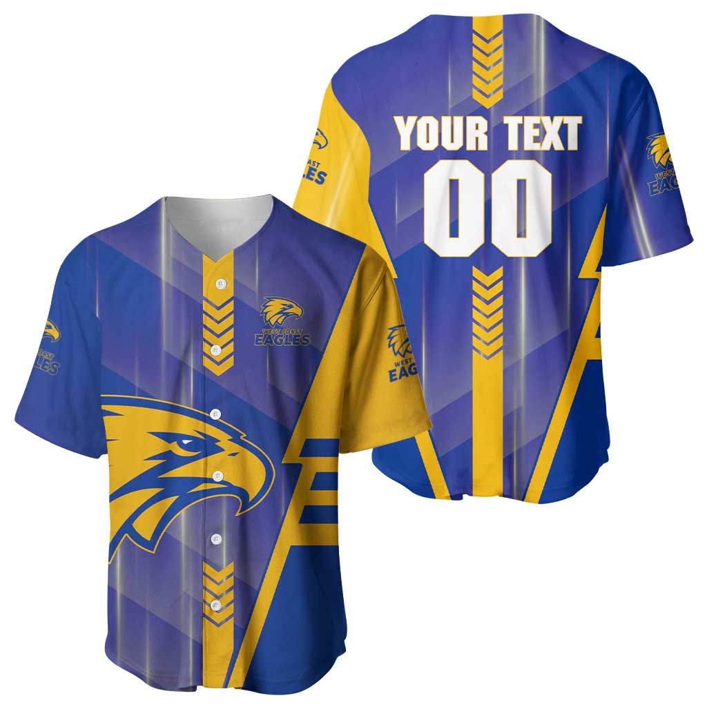 Personalized West Coast Eagles Baseball Jersey Modern Geometric Sports Graphic Style