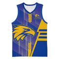 Personalized West Coast Eagles Basketball Jersey Modern Geometric Sports Graphic Style