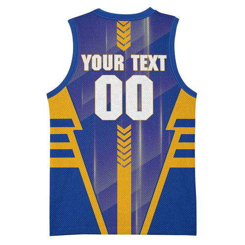 Personalized West Coast Eagles Basketball Jersey Modern Geometric Sports Graphic Style