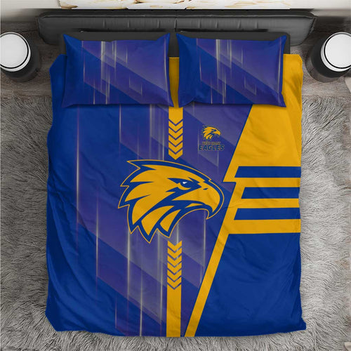 West Coast Eagles Bedding Set Modern Geometric Sports Graphic Style