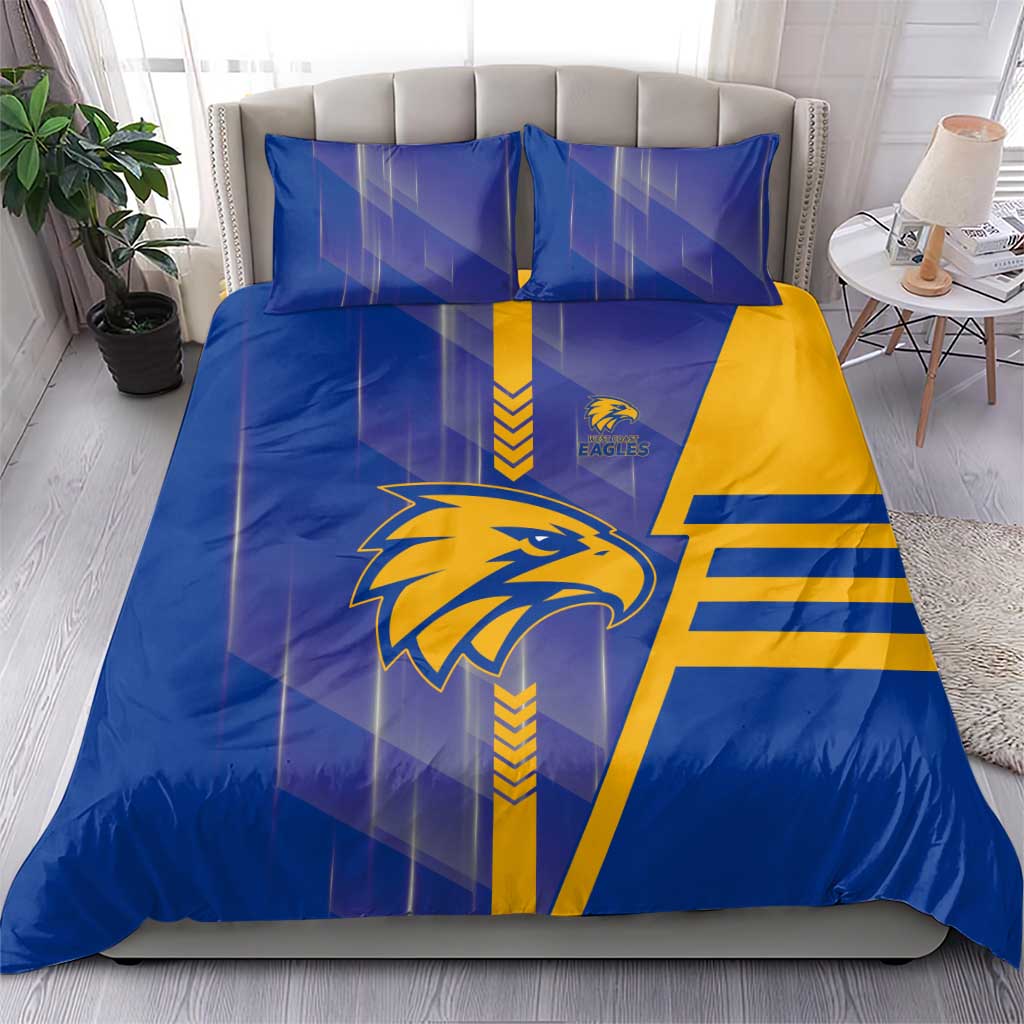 West Coast Eagles Bedding Set Modern Geometric Sports Graphic Style