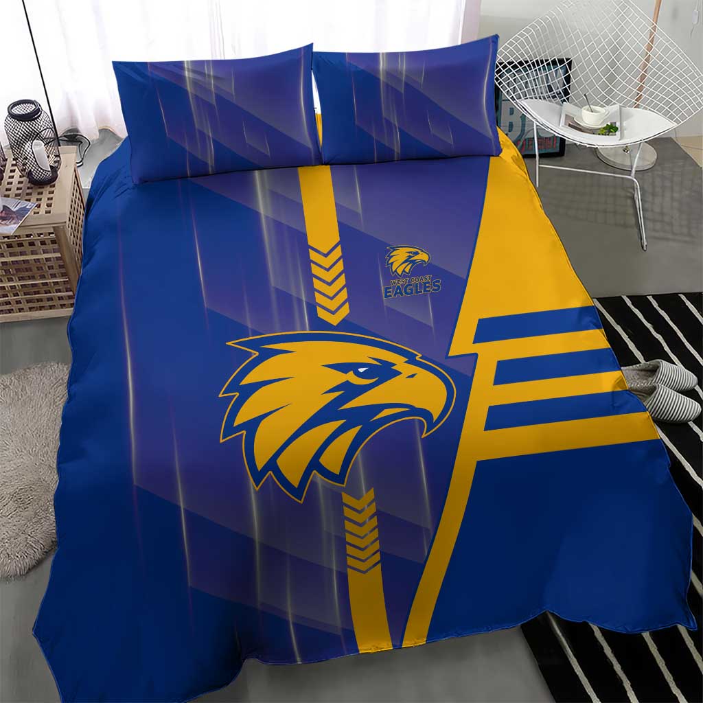 West Coast Eagles Bedding Set Modern Geometric Sports Graphic Style