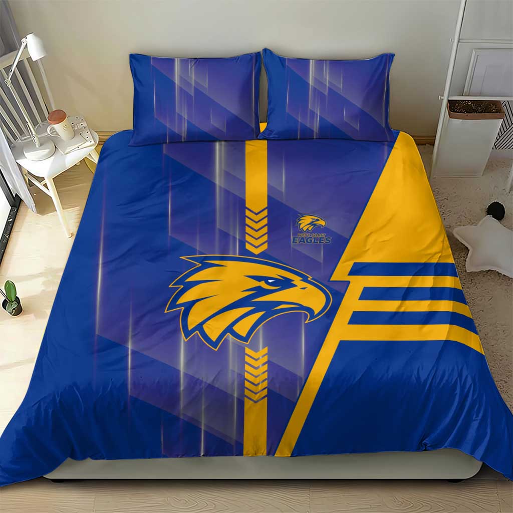 West Coast Eagles Bedding Set Modern Geometric Sports Graphic Style