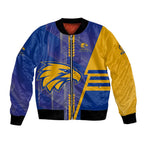 Personalized West Coast Eagles Bomber Jacket Modern Geometric Sports Graphic Style