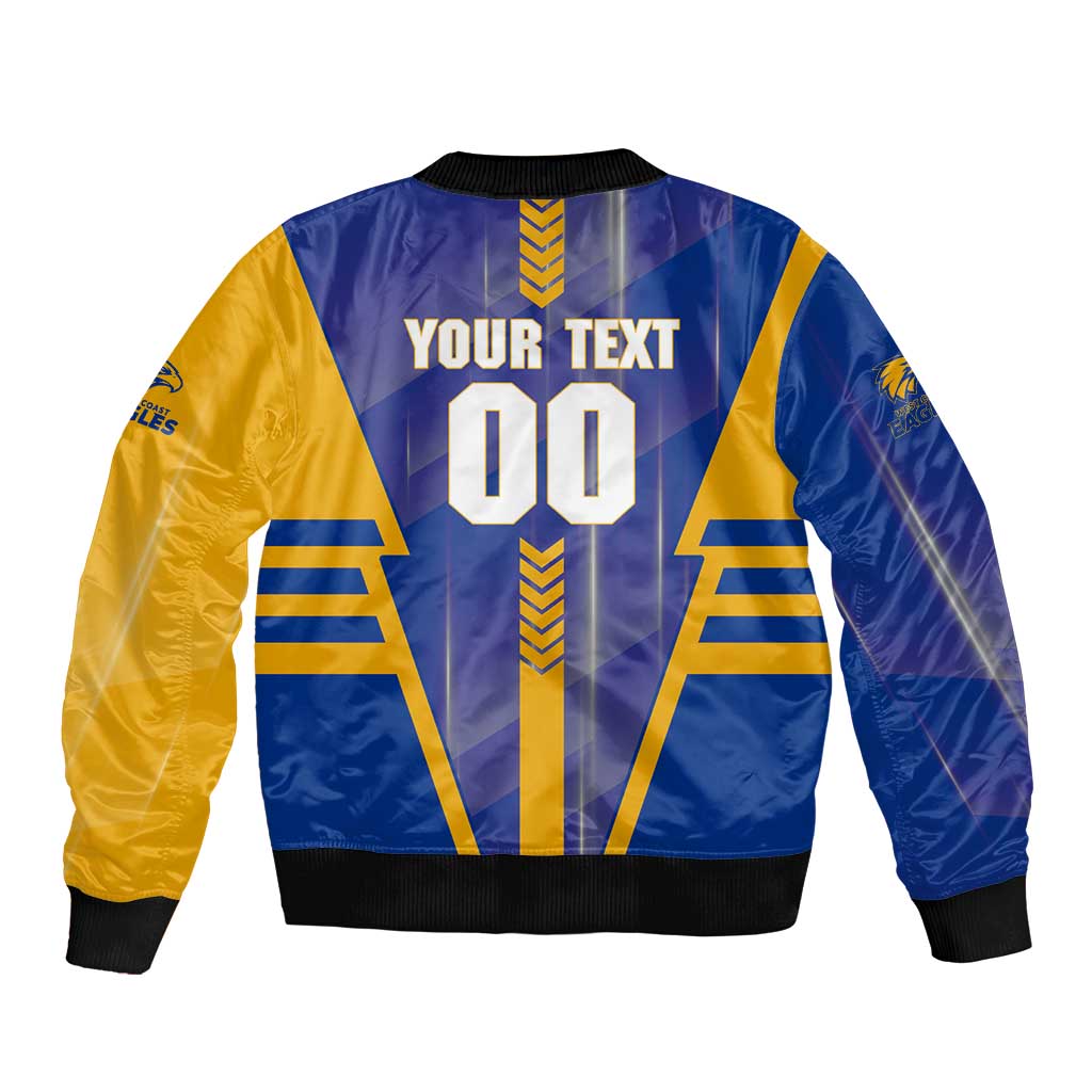 Personalized West Coast Eagles Bomber Jacket Modern Geometric Sports Graphic Style