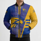 Personalized West Coast Eagles Bomber Puffer Jacket Modern Geometric Sports Graphic Style