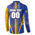 Personalized West Coast Eagles Button Sweatshirt Modern Geometric Sports Graphic Style