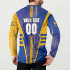 Personalized West Coast Eagles Button Sweatshirt Modern Geometric Sports Graphic Style