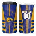 Personalized West Coast Eagles 4 in 1 Can Cooler Tumbler Modern Geometric Sports Graphic Style